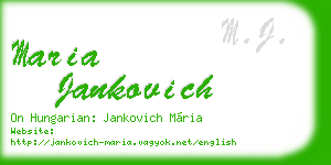 maria jankovich business card